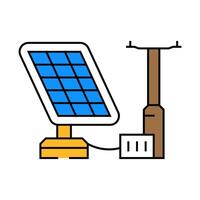 grid integration solar panel icon color illustration vector
