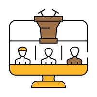 breakout sessions icon color illustration vector