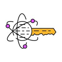encryption quantum technology icon color illustration vector