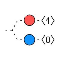bit quantum technology icon color illustration vector