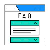 faq schema seo icon color illustration vector