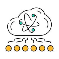 cloud computin quantum technology icon color illustration vector