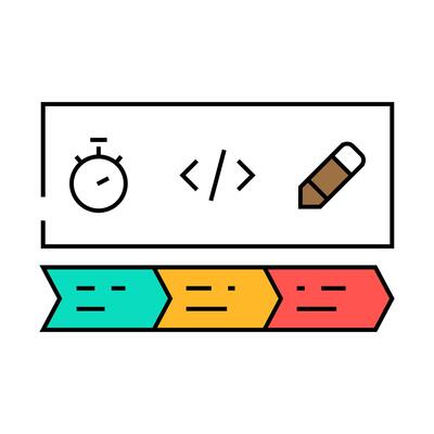 core web vitals seo icon color illustration
