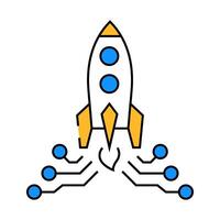 tech startup enthusiast icon color illustration vector