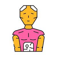 robotics tech enthusiast icon color illustration vector