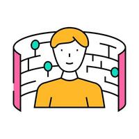 digital explorer tech enthusiast icon color illustration vector