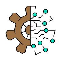 digital transformation tech icon color illustration vector