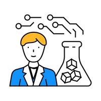 cyber explorer tech enthusiast icon color illustration vector