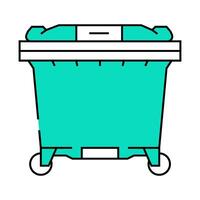green bin waste sorting icon color illustration vector