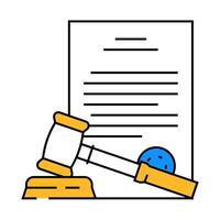 legal documentation business process icon color illustration vector