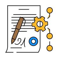 contract management business process icon color illustration vector