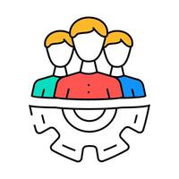 workforce planning business process icon color illustration vector