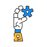 hold robot hand gesture icon color illustration vector