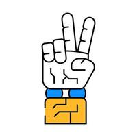 peace robot hand gesture icon color illustration vector