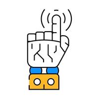 pointer robot hand gesture icon color illustration vector