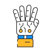 palm robot hand gesture icon color illustration vector