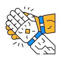 clap applause robot hand gesture icon color illustration vector