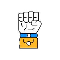 fist robot hand gesture icon color illustration vector