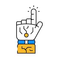 press click robot hand gesture icon color illustration vector