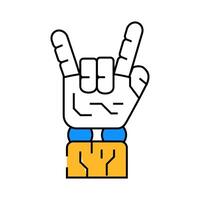 rock and roll robot hand gesture icon color illustration vector