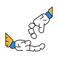 give robot hand gesture icon color illustration vector