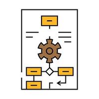process modeling analyst icon color illustration vector