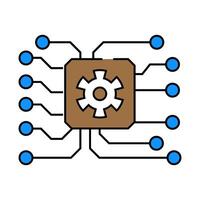 system integration analyst icon color illustration vector