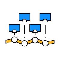 network topology analyst icon color illustration vector