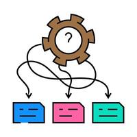 decision support analyst icon color illustration vector