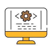 code optimization analyst icon color illustration vector