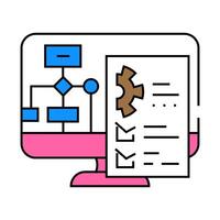 system evaluation analyst icon color illustration vector