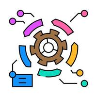 change management analyst icon color illustration vector