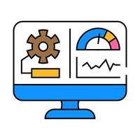 performance testing analyst icon color illustration vector