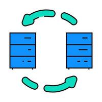 data migration analyst icon color illustration vector