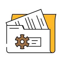 system documentation analyst icon color illustration vector