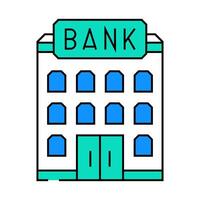 transfer bank building icon color illustration vector