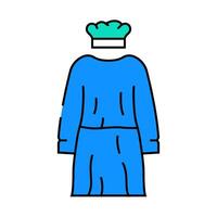 isolation gown ppe protective equipment icon color illustration vector