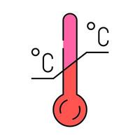 temperature sensitive product label warning icon color illustration vector