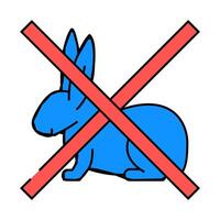 not tested on animals product label warning icon color illustration vector