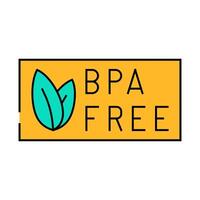 bpa free product label warning icon color illustration vector