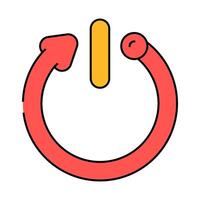 automatic shut down product label caution icon color illustration vector