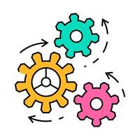 moving gears progress icon color illustration vector
