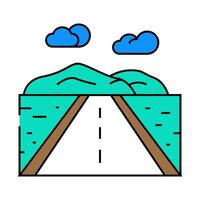 road leading forward progress icon color illustration vector