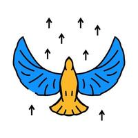 flying bird progress icon color illustration vector