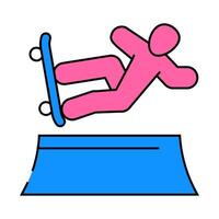 vert skating skateboard sport icon color illustration vector