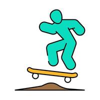 skateboard tricks icon color illustration vector