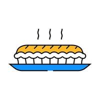 baking apple pie autumn icon color illustration vector