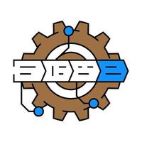 change management business process icon color illustration vector