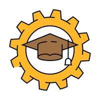 knowledge management business process icon color illustration vector
