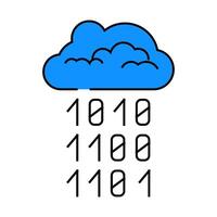 cloud computing business process icon color illustration vector